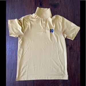 NWOT Under Armour Notre Dame Polo Gold